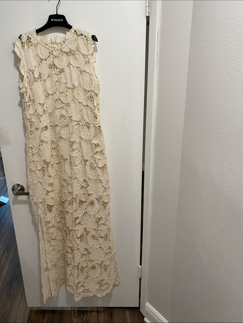 Atelier Sona Ivory Crochet Maxi Dress
